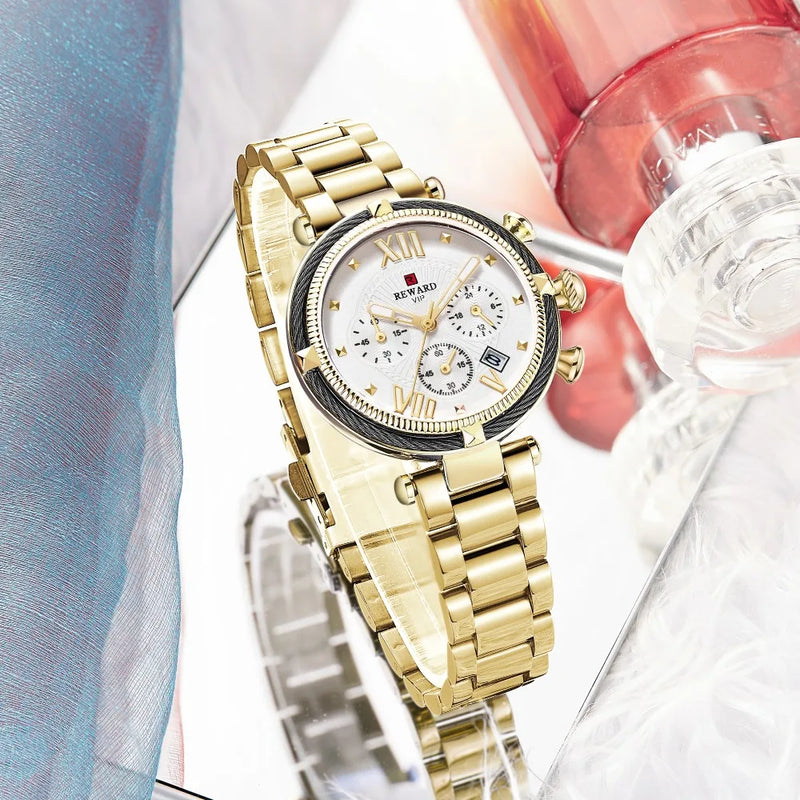 Relógio Feminino Luxury Fashion Waterproof - REWARD